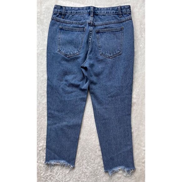 MUSELOOKS High Rise Distressed Raw Hem Cropped Jeans, Size Small - Picture 10 of 14